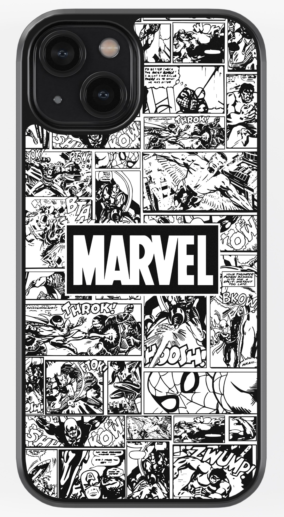 Marvel Comic Background TPU Metal Case