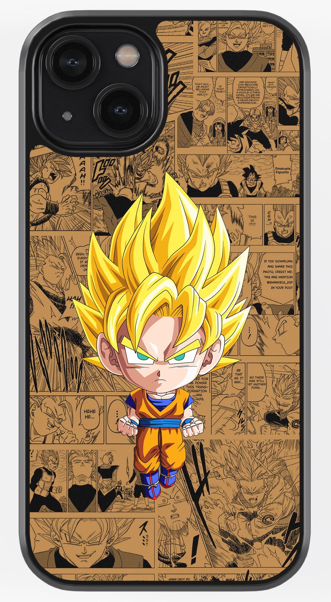 Miniature SSJ Goku TPU Metal Case