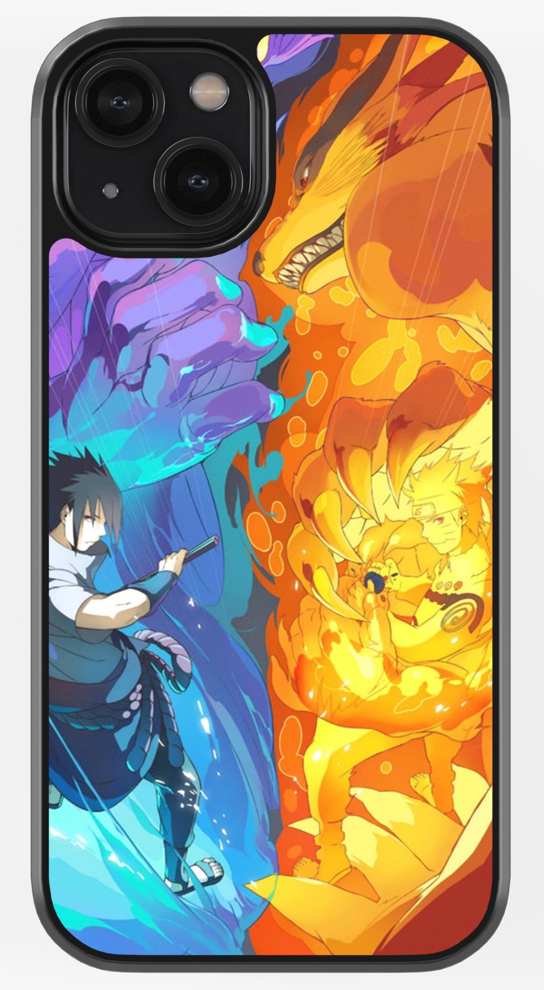 Naruto Sasuke Rivals For Life TPU Metal Case