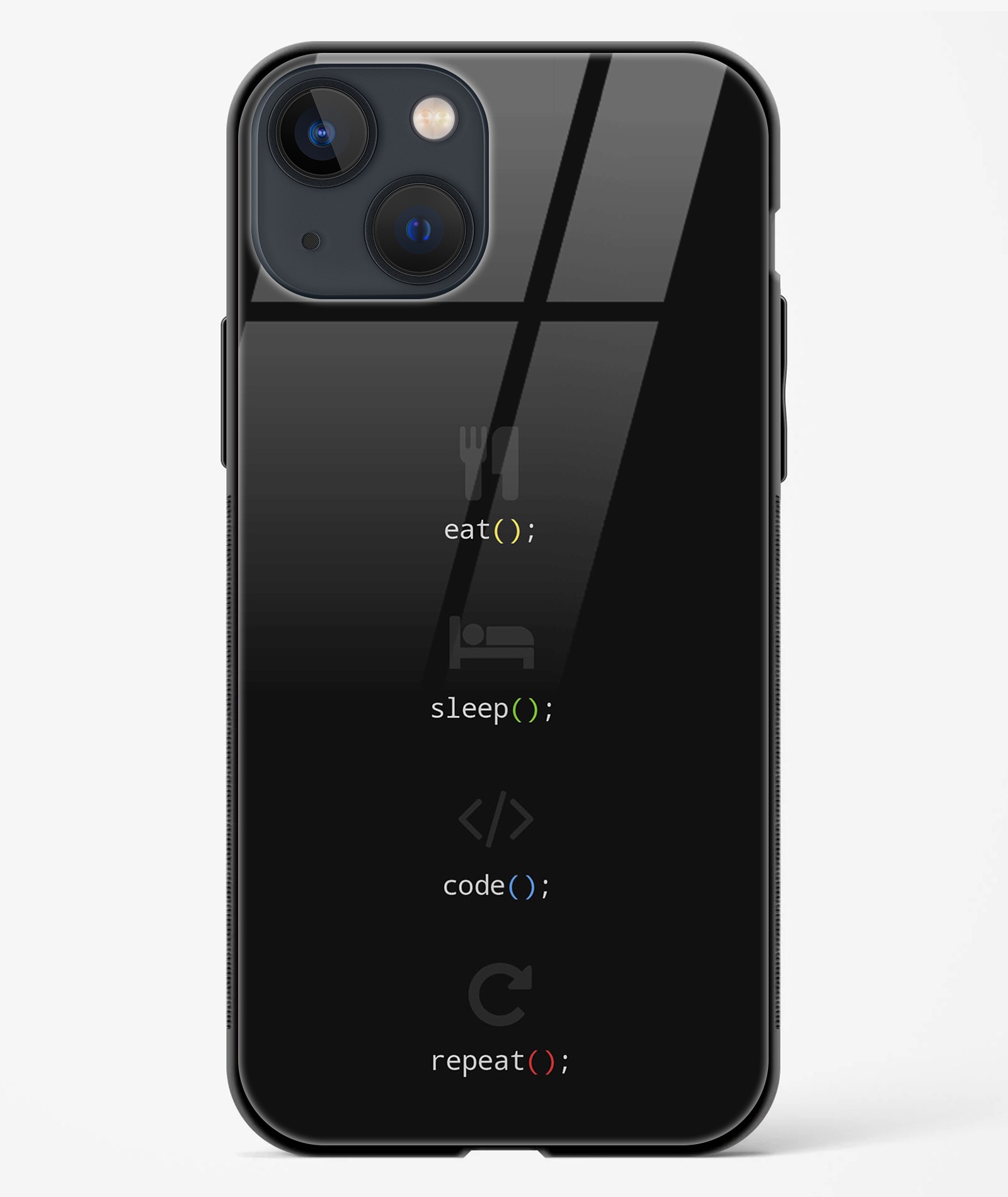 Eat Sleep Code Repeat TPU Glass Case