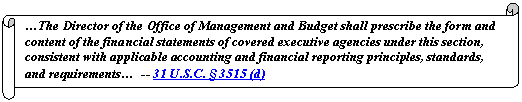 Excerpt from section 3515d of Title 31 of the United States Code from section 3515d of Title 31 of the United States Code that provides OMB’s authority to prescribe form and content of financial statements.