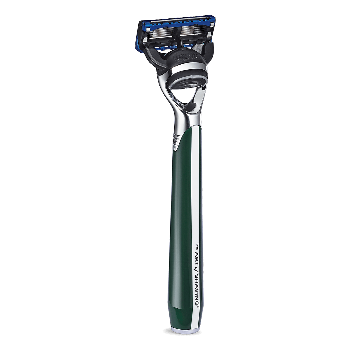 Art of Shaving Morris Park Collection Signal Green Razor. Also available in Blue and Red $60 www.artofshaving.com