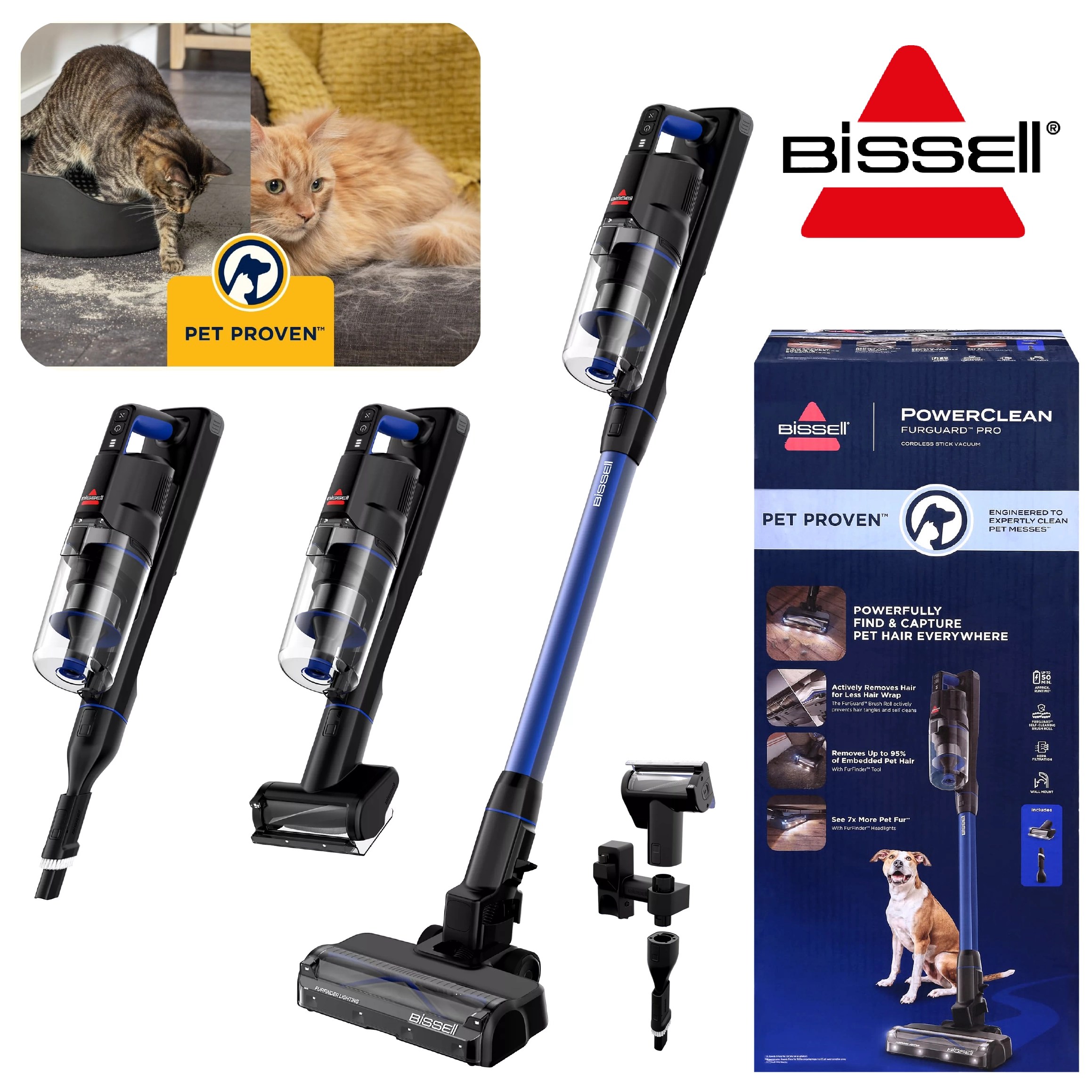 BISSELL PowerClean FurGuard Pro  Aspirateur Balai sans Fil