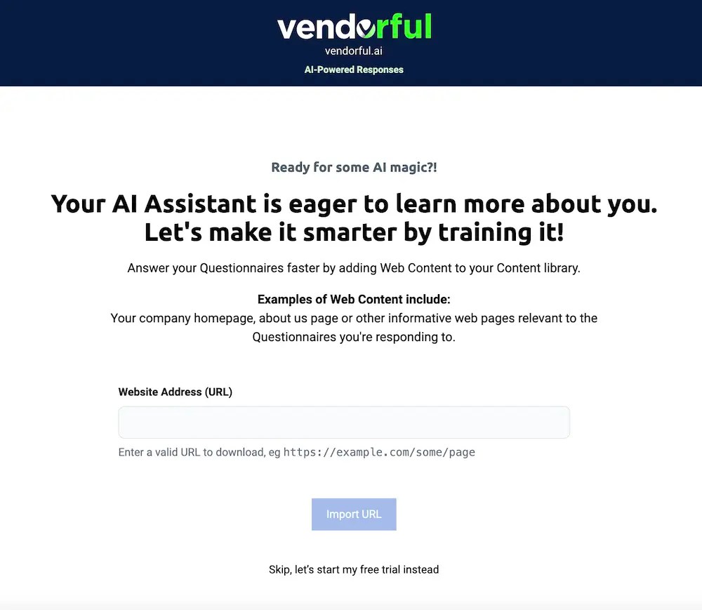 Submit a URL to the Onboarding Wizard