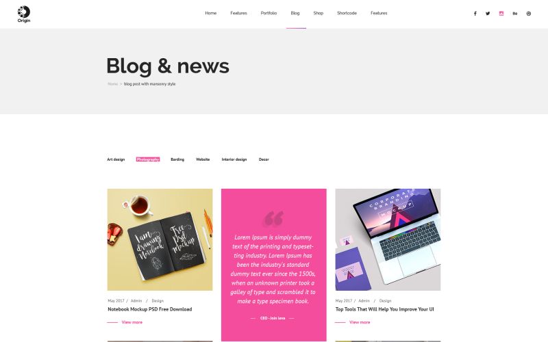 Origin Minimal Personal Portfolio Template Fastcode Space - Best Landscape Photos in Full HD