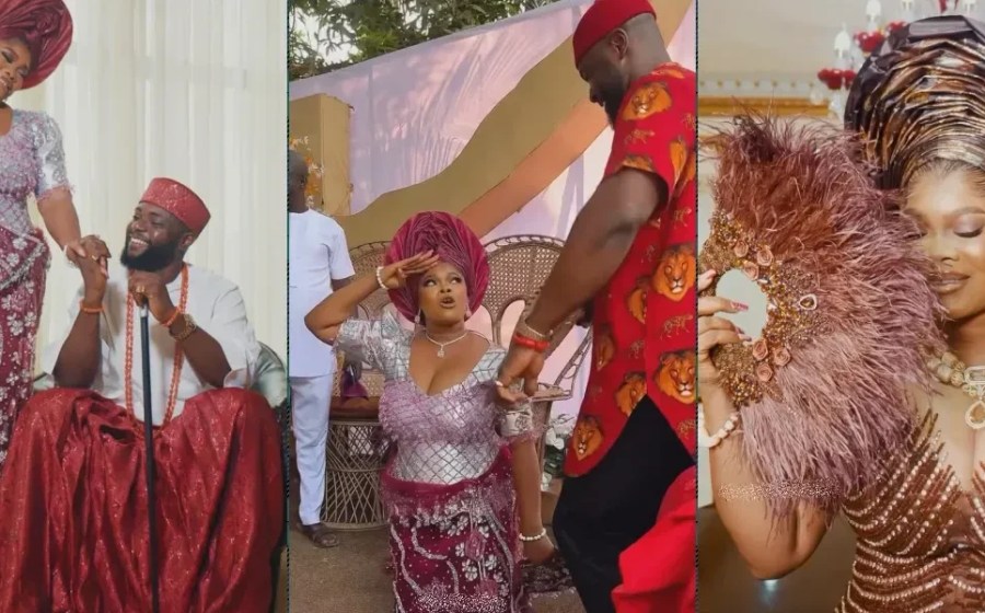Ruby Ojiakor’s dramatic display steals show at her traditional wedding