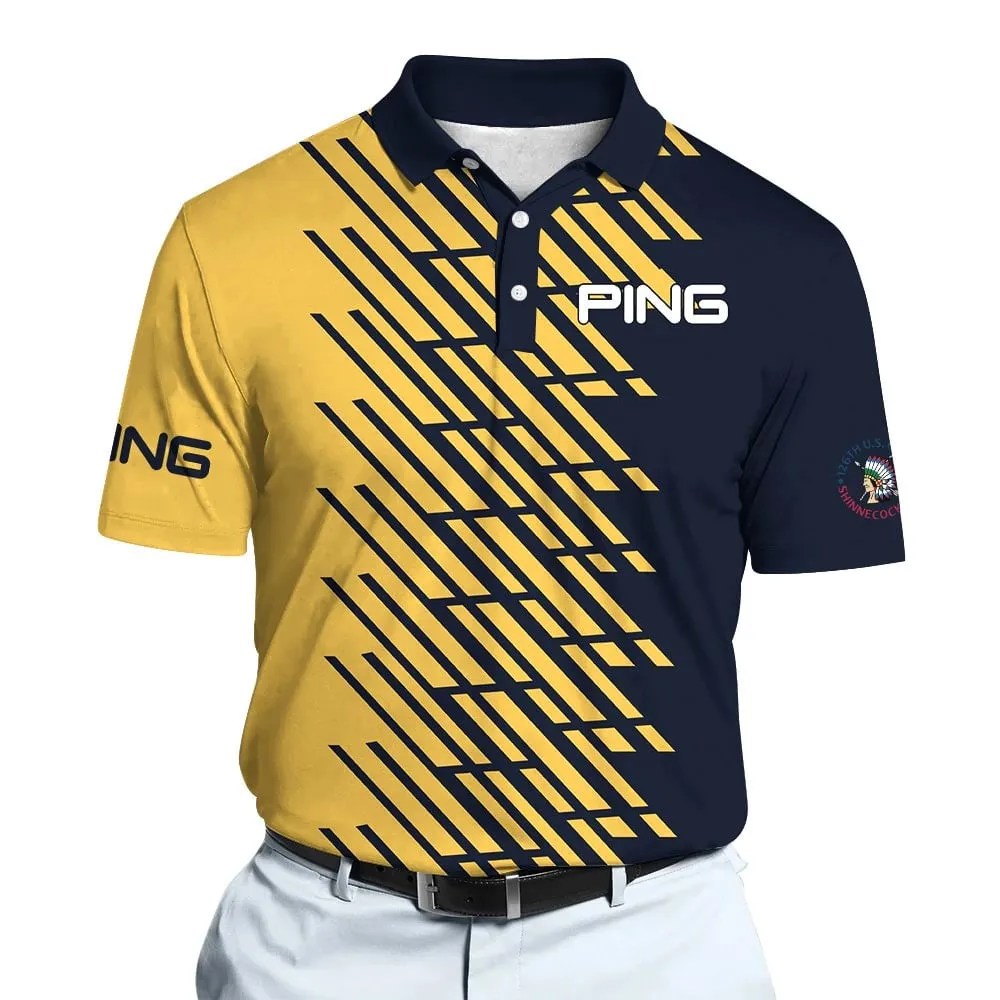 Golf 2026 Open. Yellow And Blue Pattern AOP Polo Shirt LDLO191125128