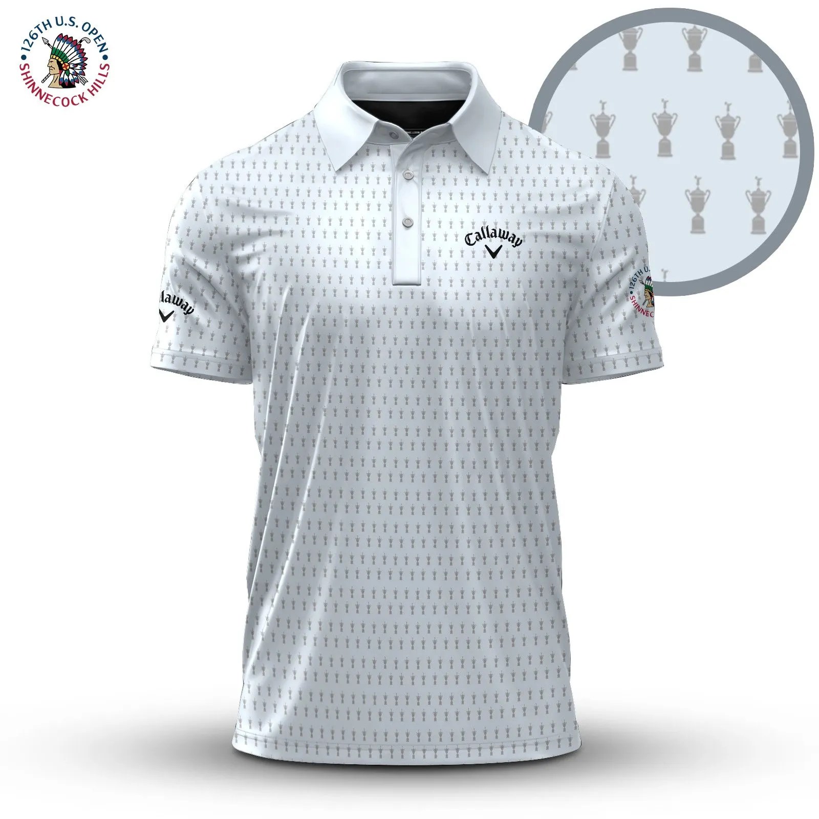 Golf 2026 Open. Light Blue Pattern AOP Polo Shirt LDLO19112587