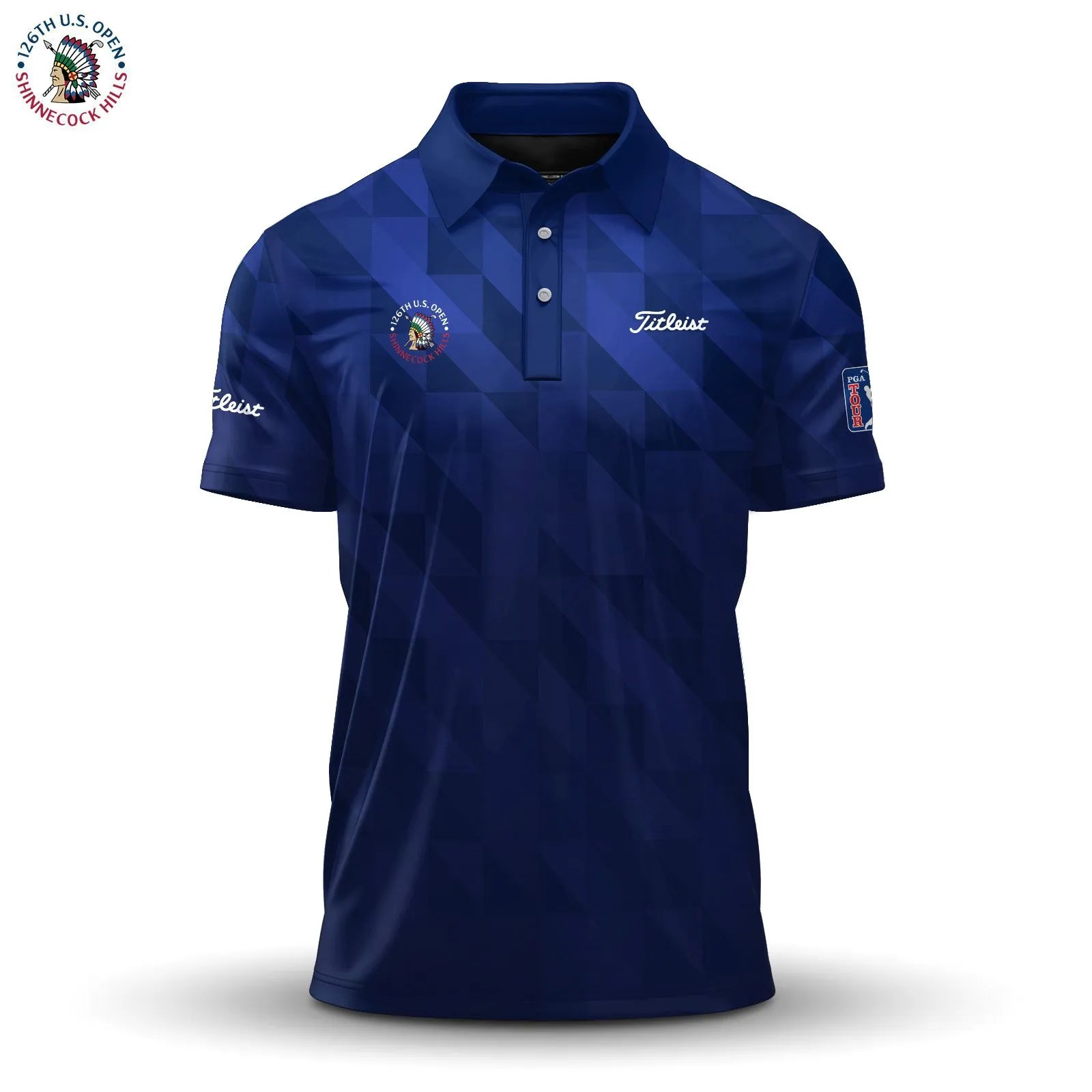 Golf 2026 Open. Blue Pattern AOP Polo Shirt LDLO19112577