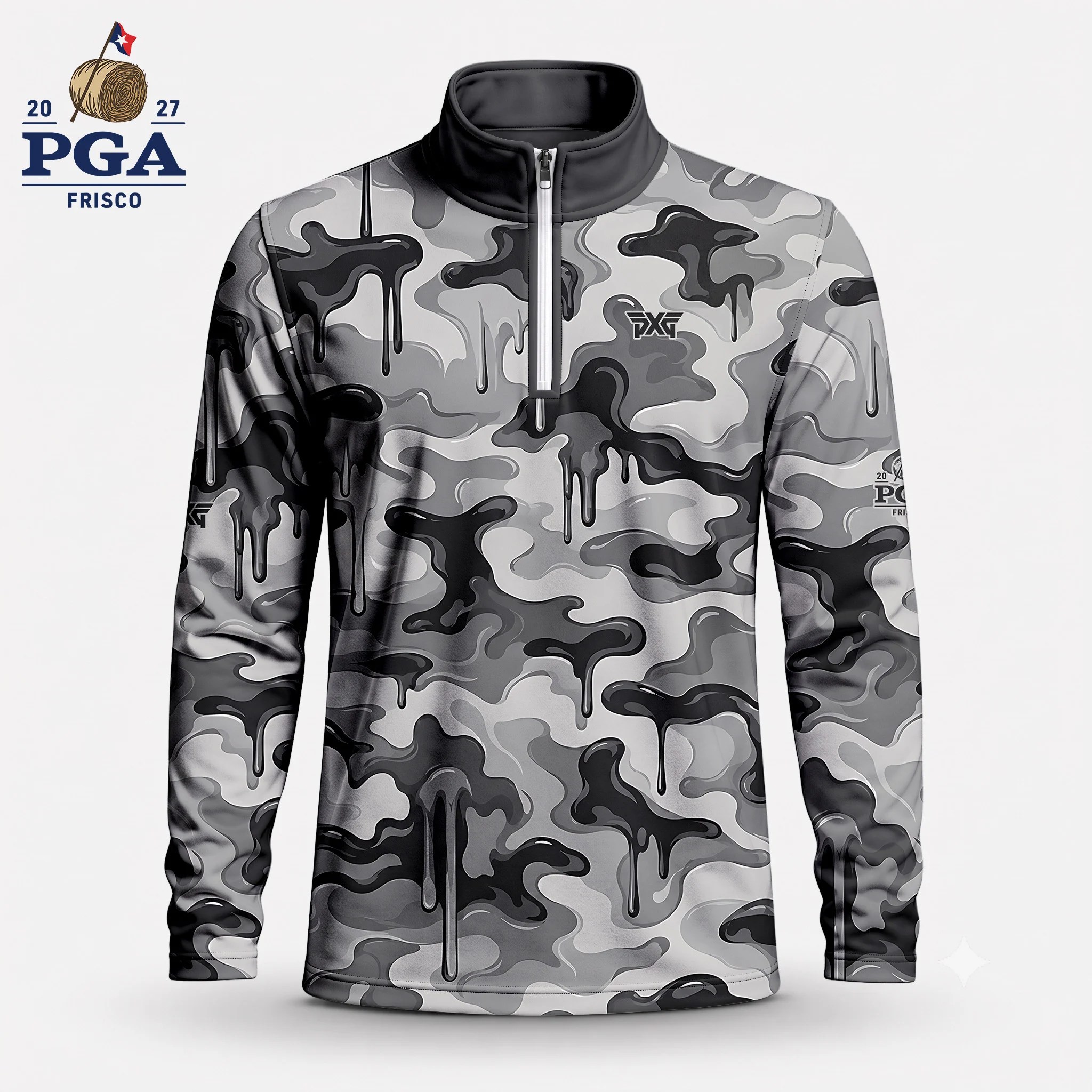Golf 2027 PGA. Pattern AOP Quarter-zip Pullover LDLO28072615