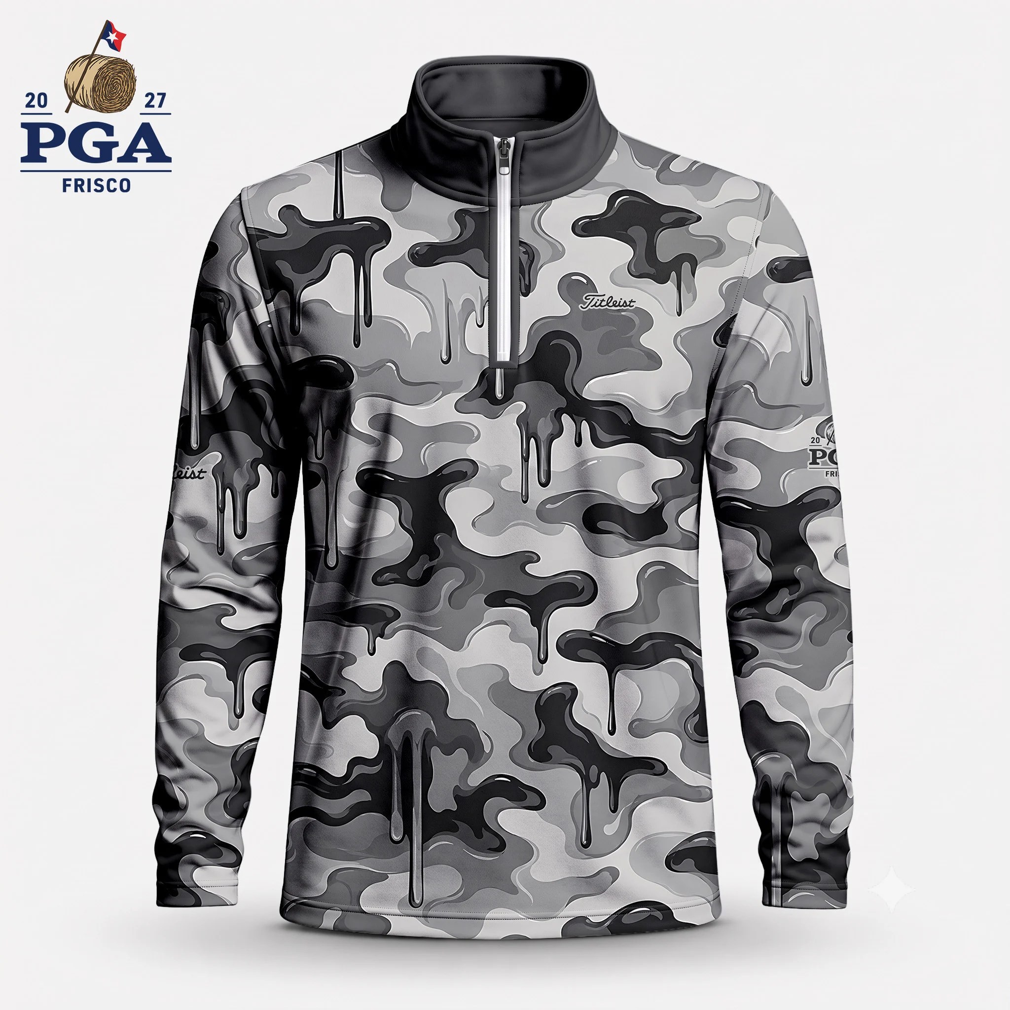 Golf 2027 PGA. Pattern AOP Quarter-zip Pullover LDLO28072611