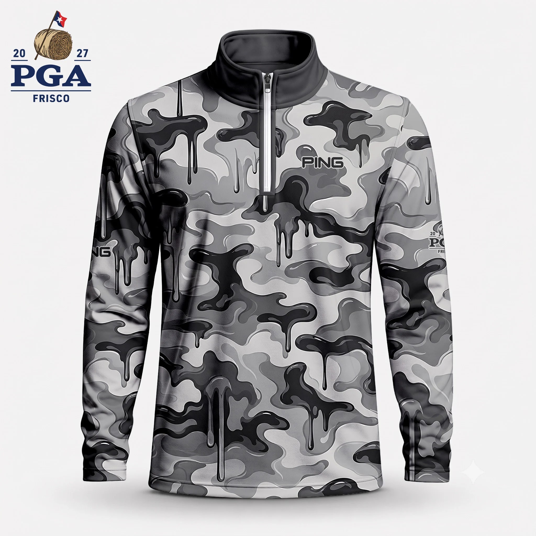 Golf 2027 PGA. Pattern AOP Quarter-zip Pullover LDLO28072614