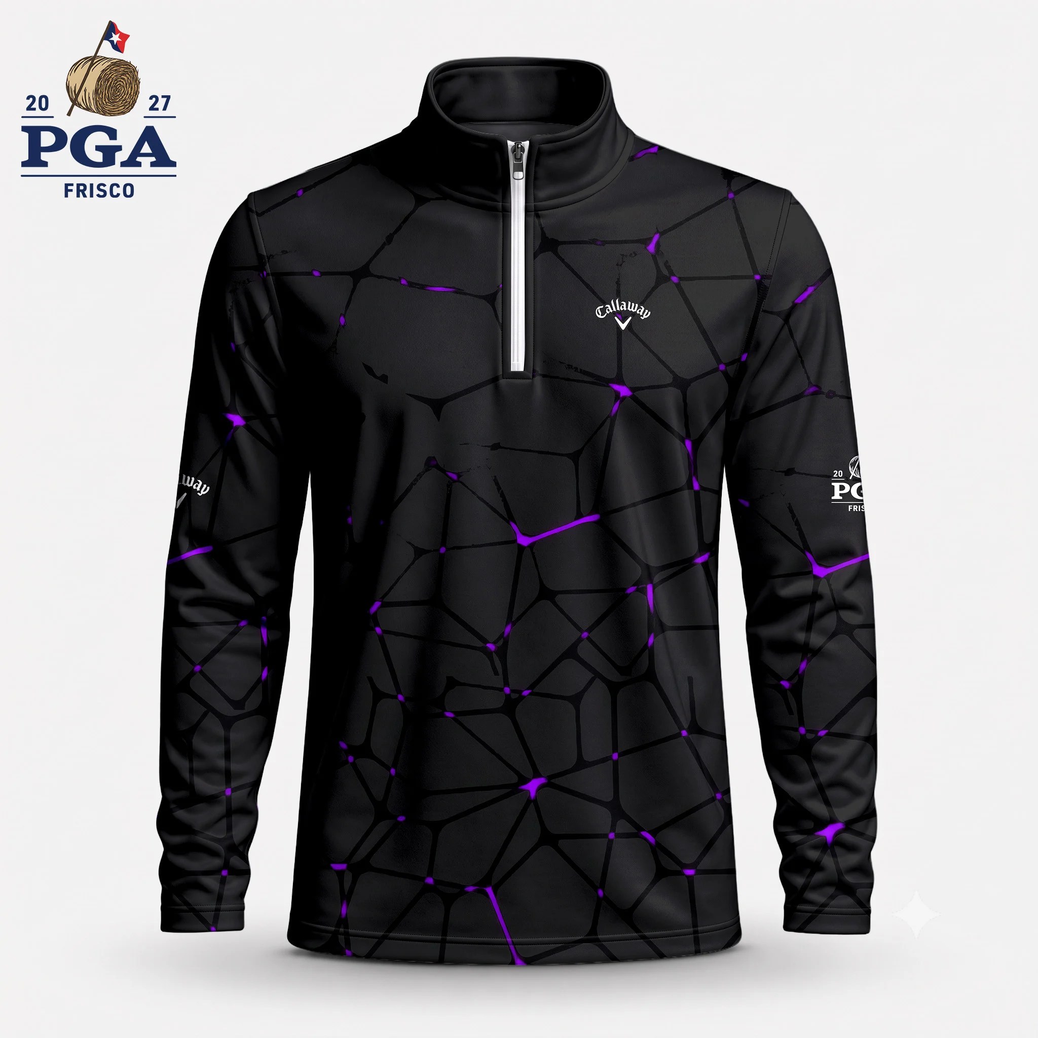 Golf 2027 PGA. Pattern AOP Quarter-zip Pullover LDLO28072603