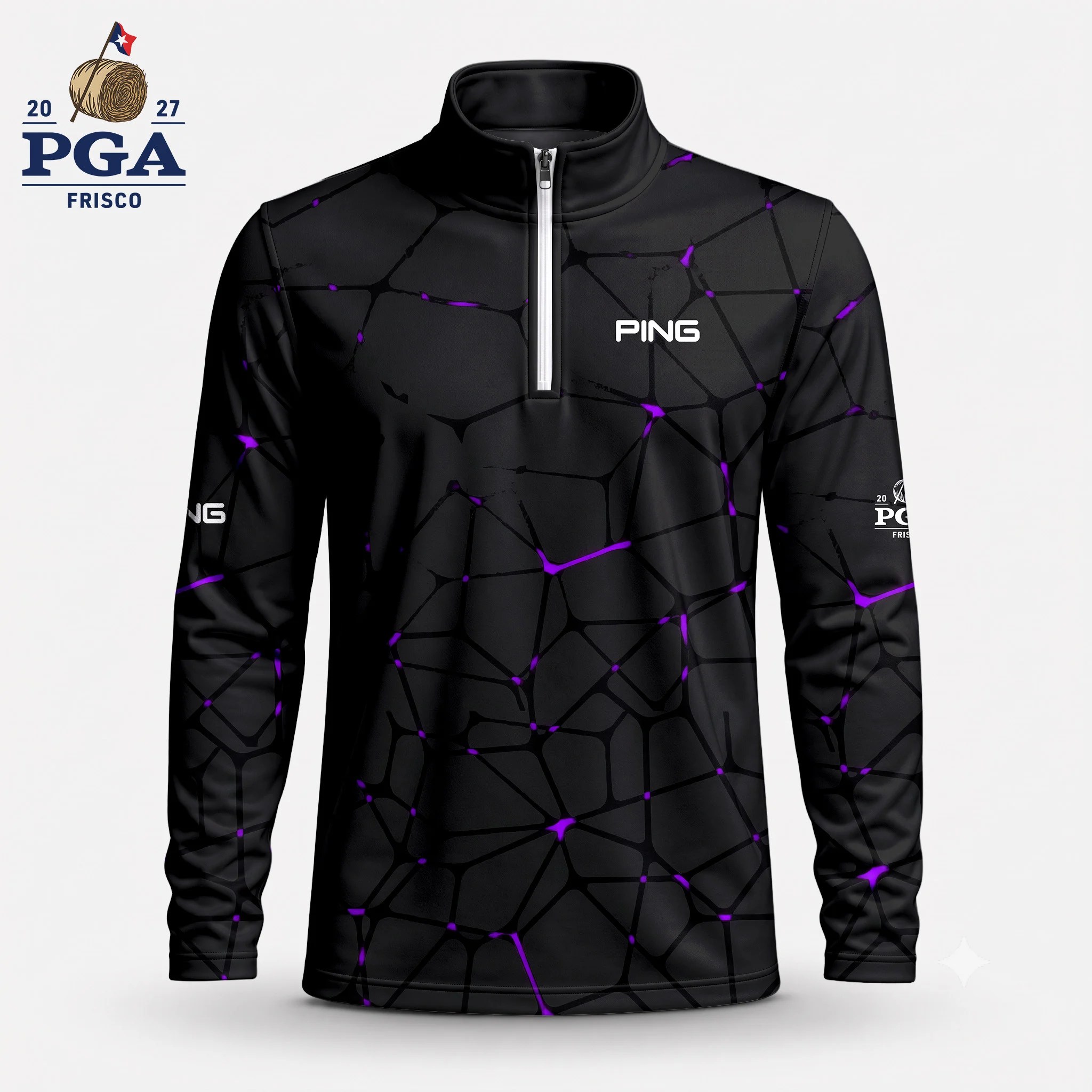 Golf 2027 PGA. Pattern AOP Quarter-zip Pullover LDLO28072604