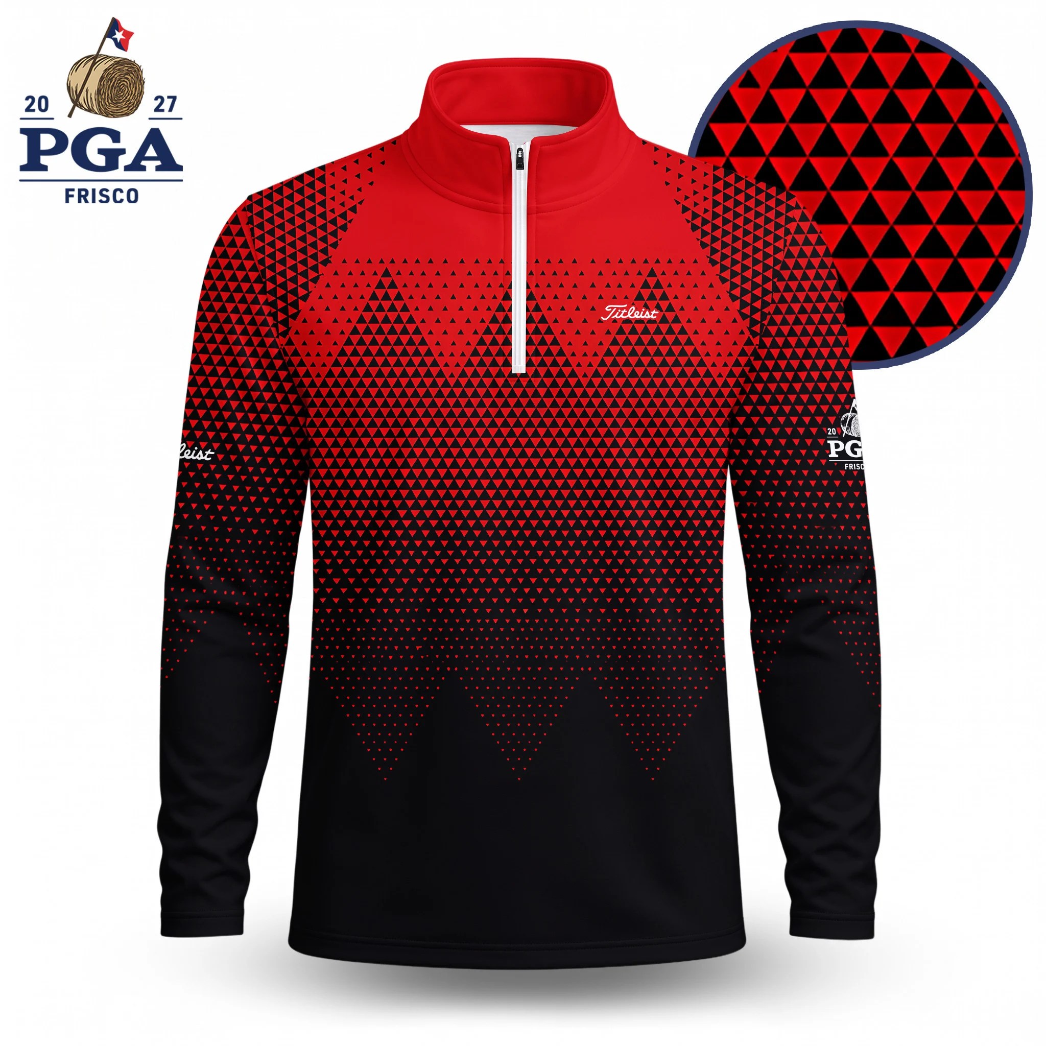 Golf 2027 PGA. Pattern AOP Quarter-zip Pullover LDLO280726101