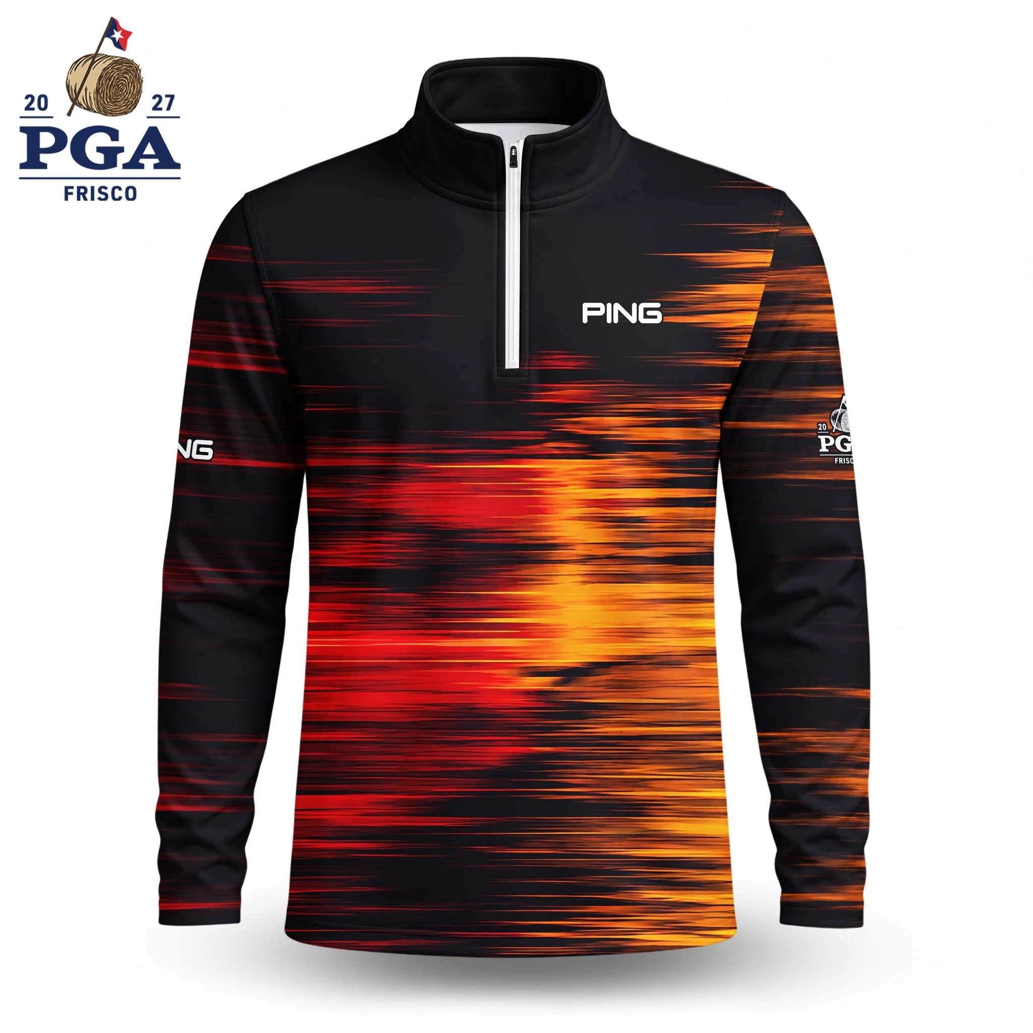 Golf 2027 PGA. Pattern AOP Quarter-zip Pullover LDLO280726124
