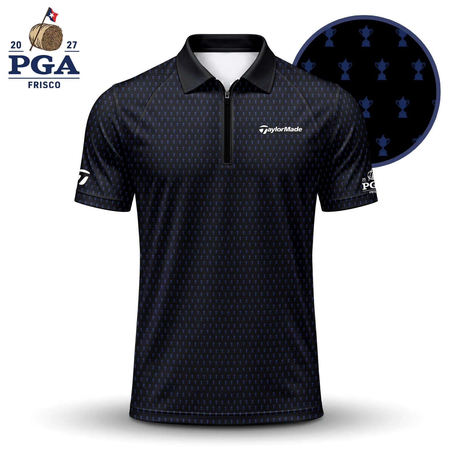 Golf 2027 PGA. Pattern AOP Zip Polo LDLO280726192