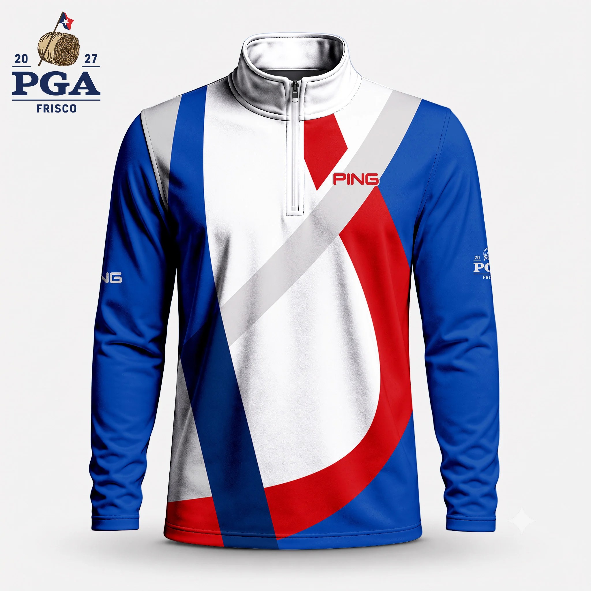 Golf 2027 PGA. Pattern AOP Quarter-zip Pullover LDLO28072629