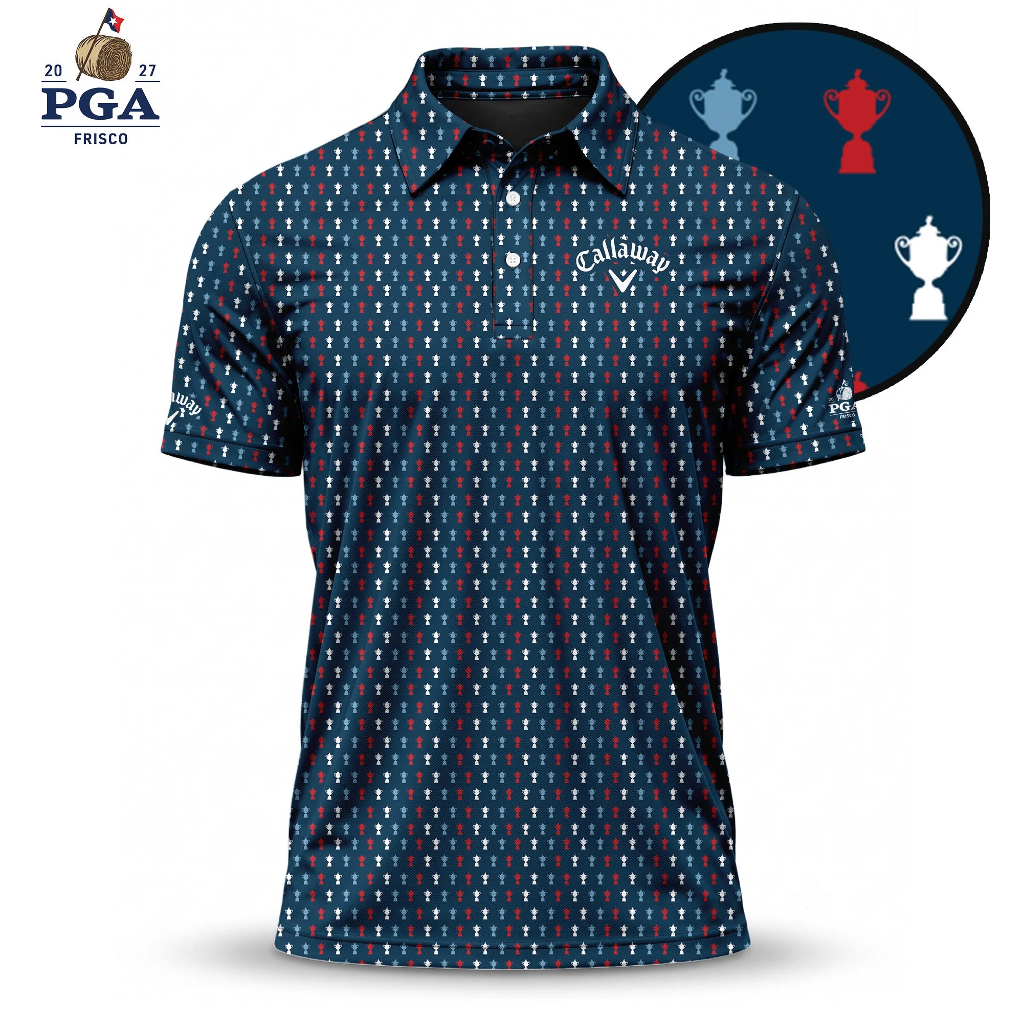Golf 2027 PGA. Pattern AOP Polo Shirt LDLO28072658