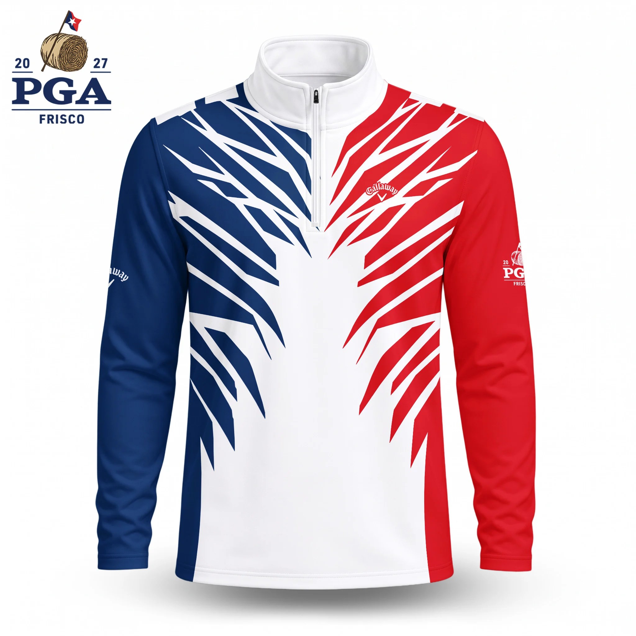 Golf 2027 PGA. Pattern AOP Quarter-zip Pullover LDLO28072683