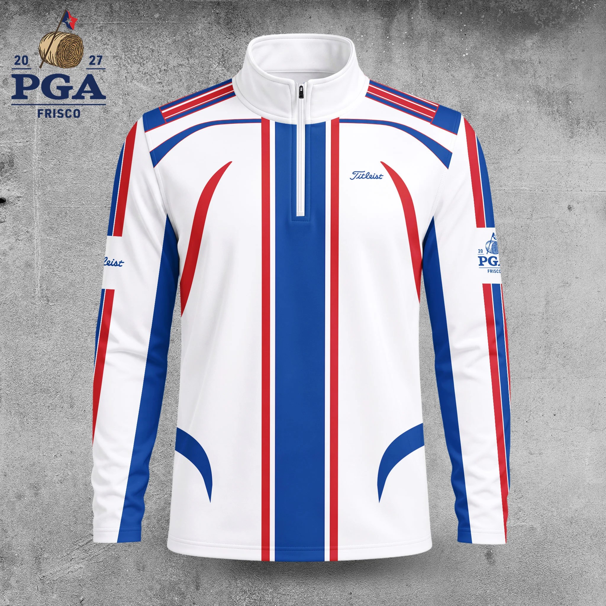 Golf 2027 PGA. Pattern AOP Quarter-zip Pullover LDLO28072691