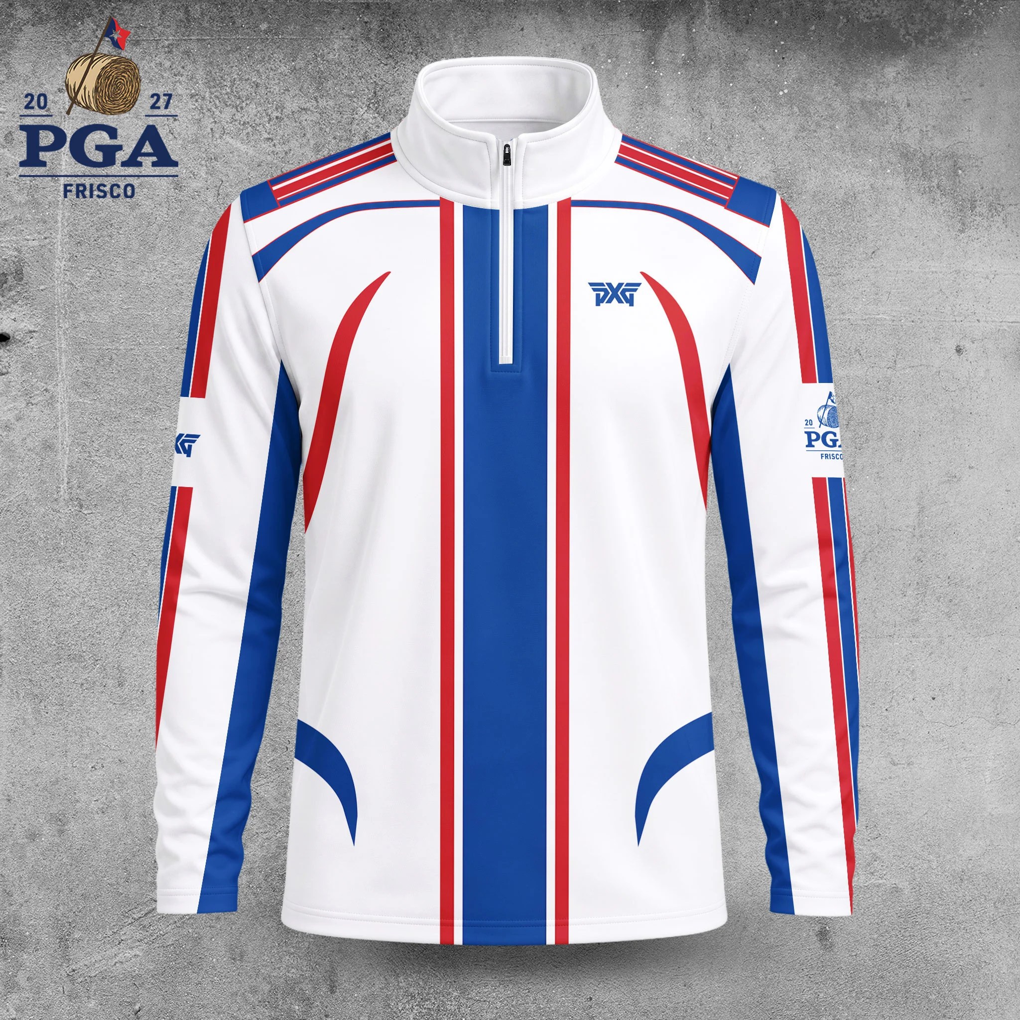 Golf 2027 PGA. Pattern AOP Quarter-zip Pullover LDLO28072695