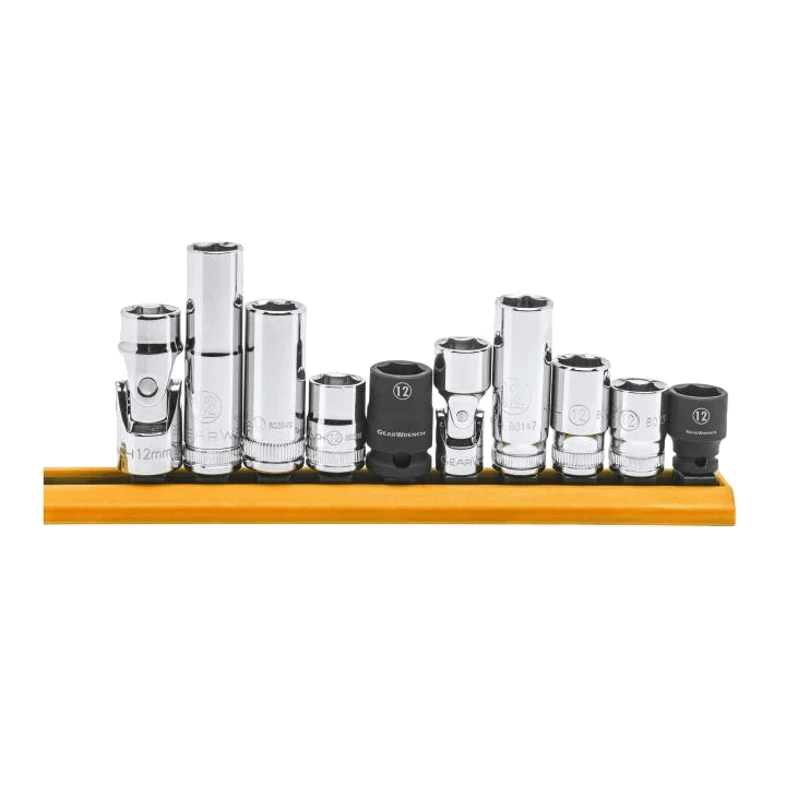 GEARWRENCH 10 Pc. 1/4" & 3/8" Drive 6 Point 12mm Socket Set - 80576
