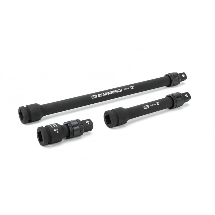 GEARWRENCH 84951N 3 Pc. 1/2″ Drive Locking Impact Extension Set 3″, 6