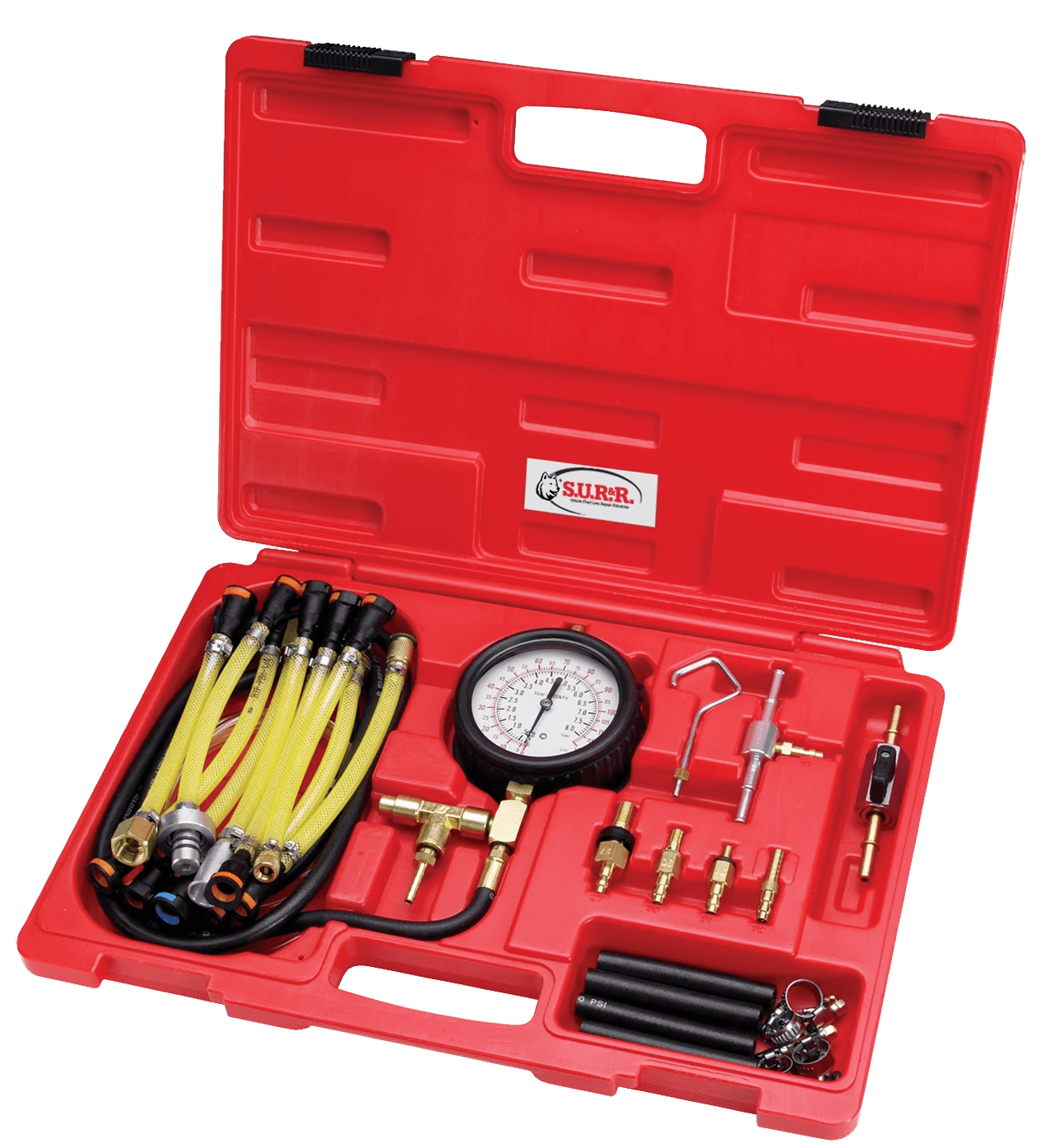 SUR&R FPT22 Deluxe Fuel Injection Pressure Tester Kit Fat Monkey Tools