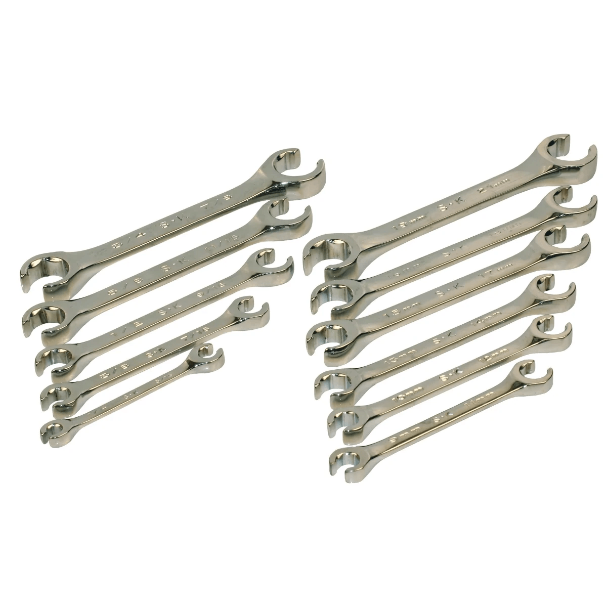 SK 11 Piece Fractional/Metric Flare Nut Chrome Wrench Set Fat Monkey
