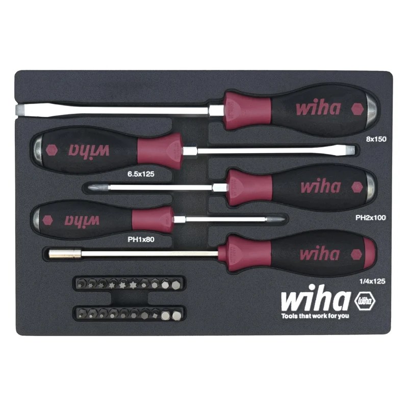 WIHA 25 Piece MicroFinish Screwdriver Tray Set