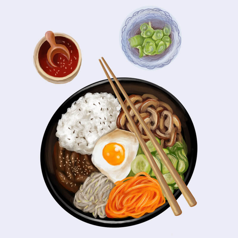 Bibimbap illustration