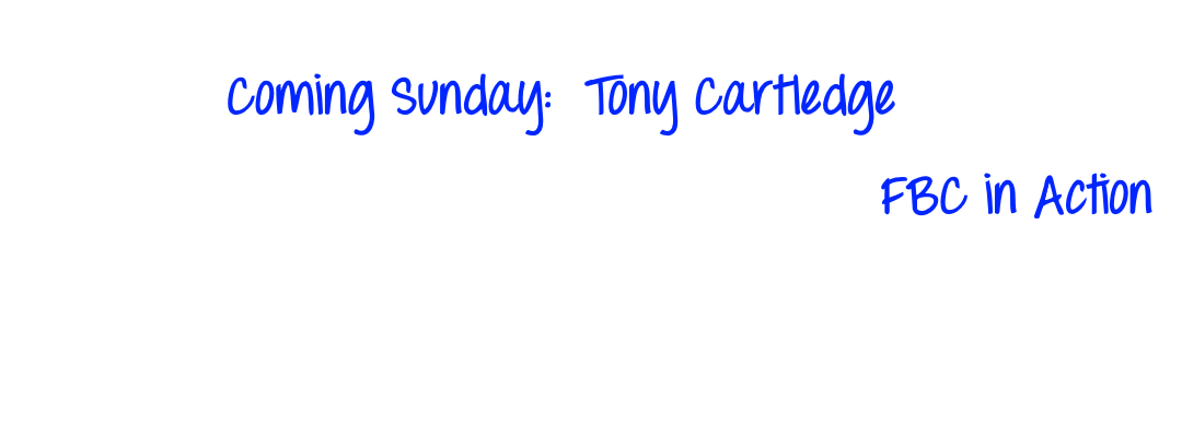 Tony Cartledge to Visit Next Sunday