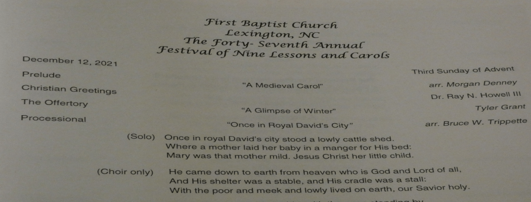 2021 Nine Lessons and Carols