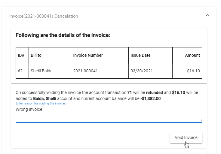Void Invoice