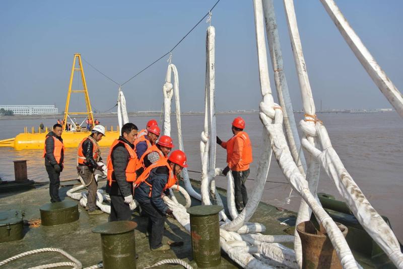 Site Installation of bridge anti-collision rope net system from FBR