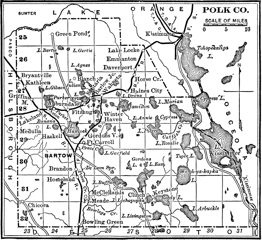 Map Of Polk County Florida F2190 