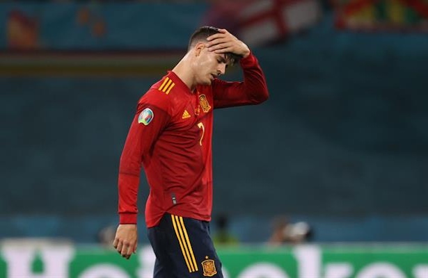 Álvaro Morata después del juego con Polonia