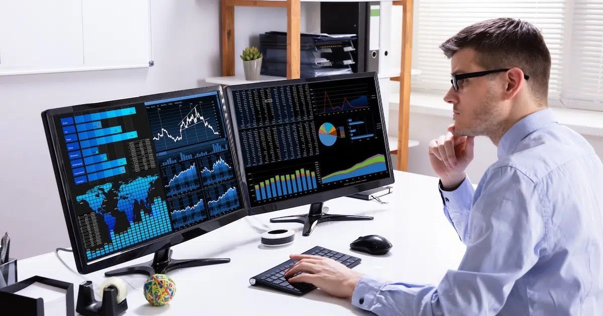 Analyzer Examining Graph On Computer
