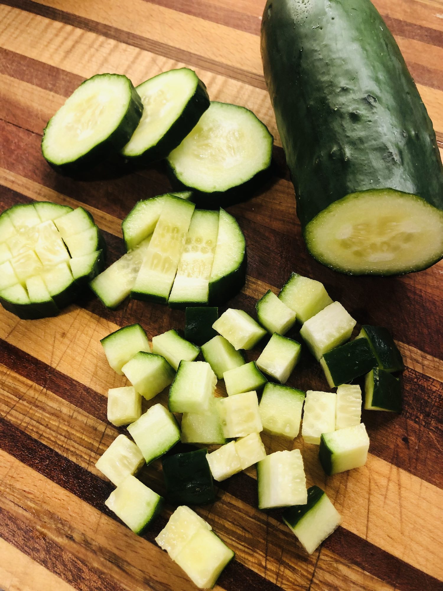 diced cucumber