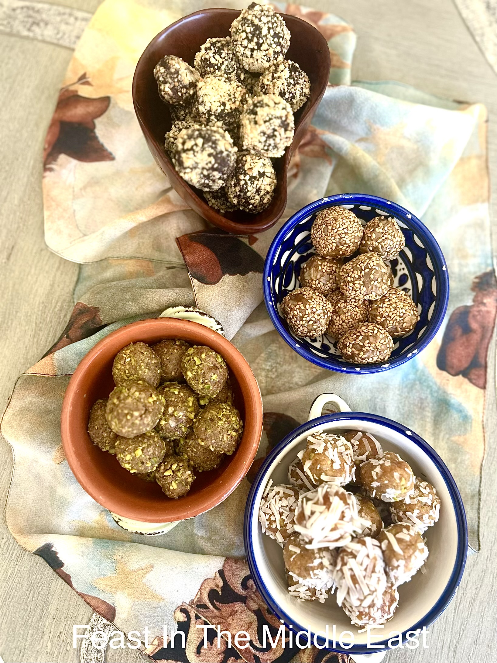 Middle Eastern No-Bake Protein Bites: 4 Dessert-Inspired Flavors