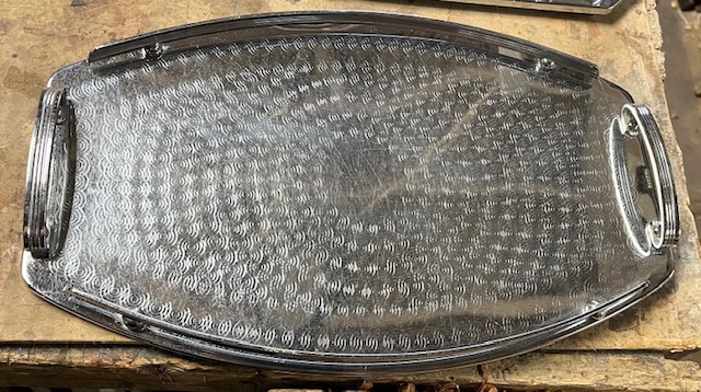 Vintage Ranleigh, Australian made stainless steel oval tray, 44cm long x 28cm H (RR254MS) $65 salvaged vintage recycled, demolition, reproduction, restoration, home renovation secondhand, used , original, old, reclaimed, heritage, antique, victorian, art nouveau edwardian georgian art deco