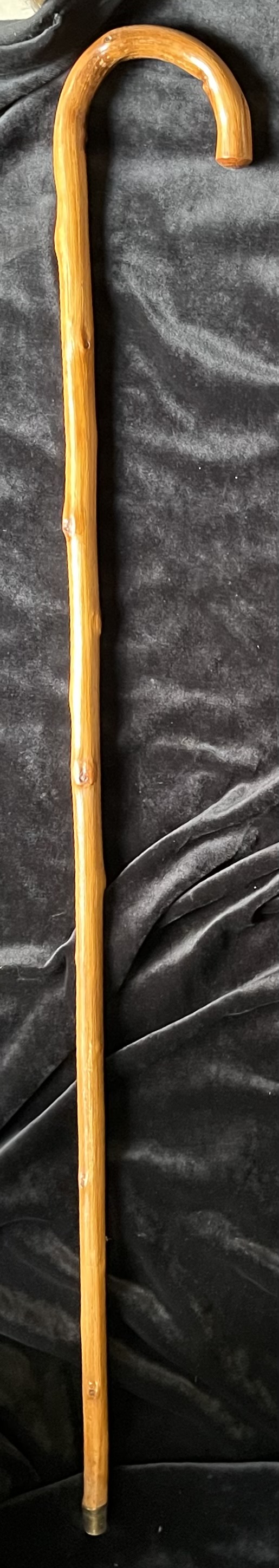 Vintage cane walking stick, brass tip. 90.5cm H (RR272) $40 salvaged vintage recycled, demolition, reproduction, restoration, home renovation secondhand, used , original, old, reclaimed, heritage, antique, victorian, art nouveau edwardian georgian art deco