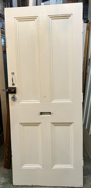Rear of 'Cricket bat' solid timber front door, H 2087 x W 857 x D 40mm (D361) $645 salvaged vintage recycled, demolition, reproduction, restoration, home renovation secondhand, used , original, old, reclaimed, heritage, antique, victorian, art nouveau edwardian georgian art deco