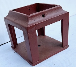 Original cast verandah post suport bases, 7 available, grit blasted and primed, 160mm H x 165mm square (LW152) $135 each salvaged vintage recycled, demolition, reproduction, restoration, home renovation secondhand, used , original, old, reclaimed, heritage, antique, victorian, art nouveau edwardian georgian art deco