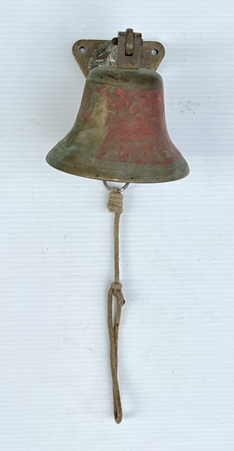 View #2 of solid brass vintage bell, 12cm high x 12cm diam (RR299 MS) $150 salvaged vintage recycled, demolition, reproduction, restoration, home renovation secondhand, used , original, old, reclaimed, heritage, antique, victorian, art nouveau edwardian georgian art deco