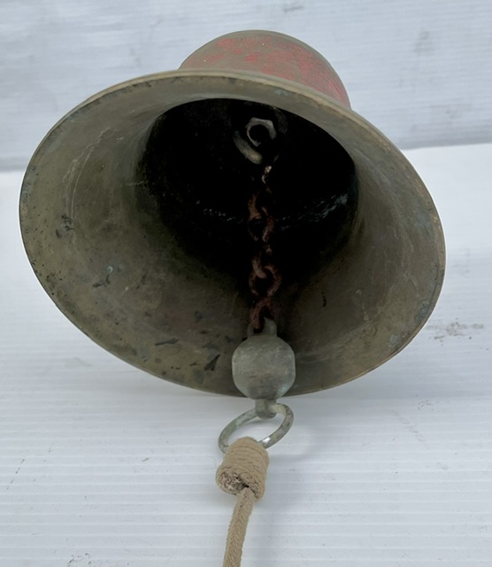 Solid brass vintage bell, 12cm high x 12cm diam (RR299 MS) $150 salvaged vintage recycled, demolition, reproduction, restoration, home renovation secondhand, used , original, old, reclaimed, heritage, antique, victorian, art nouveau edwardian georgian art deco