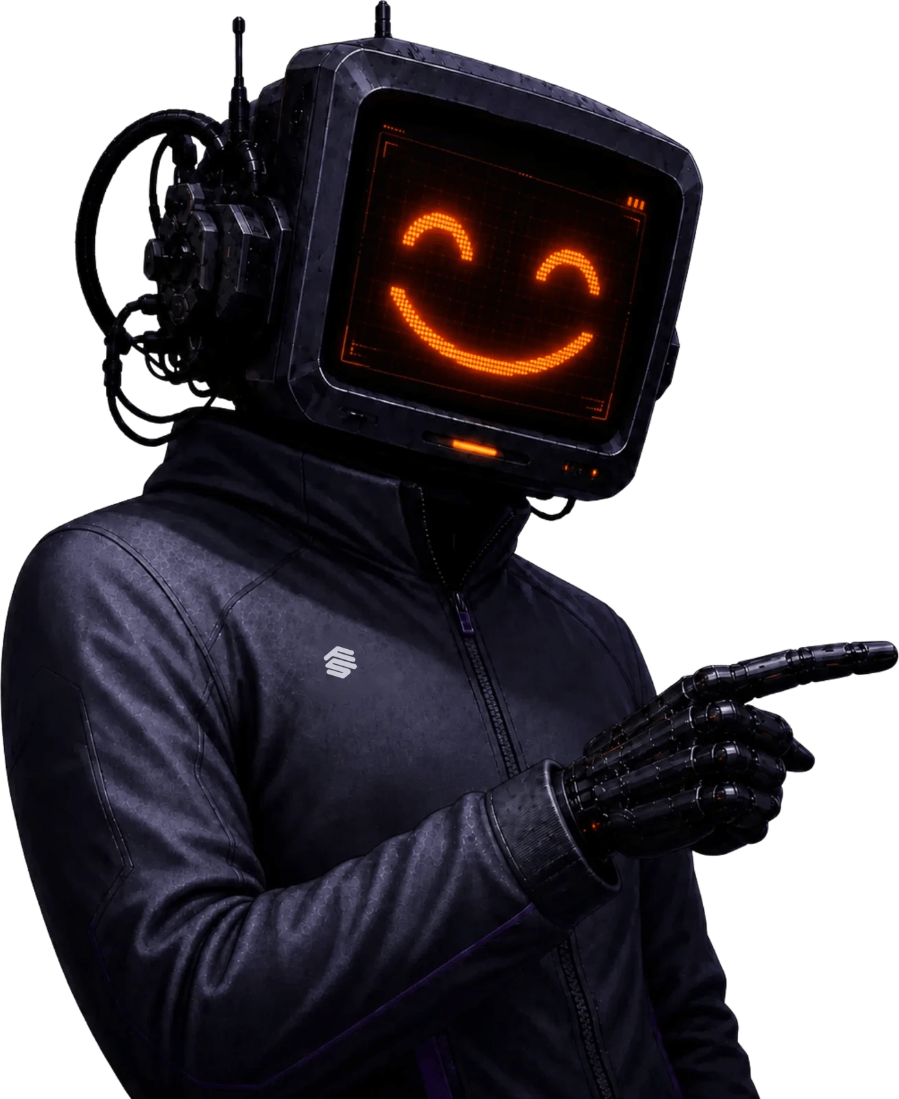 Smiling Fedstack robot mascot