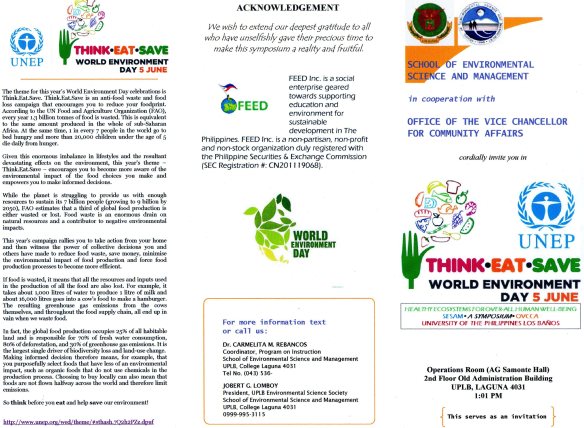 World Environment Day celebrations, June 5th, 2013, UP Los Baños, UNEP, UPLB, PA.