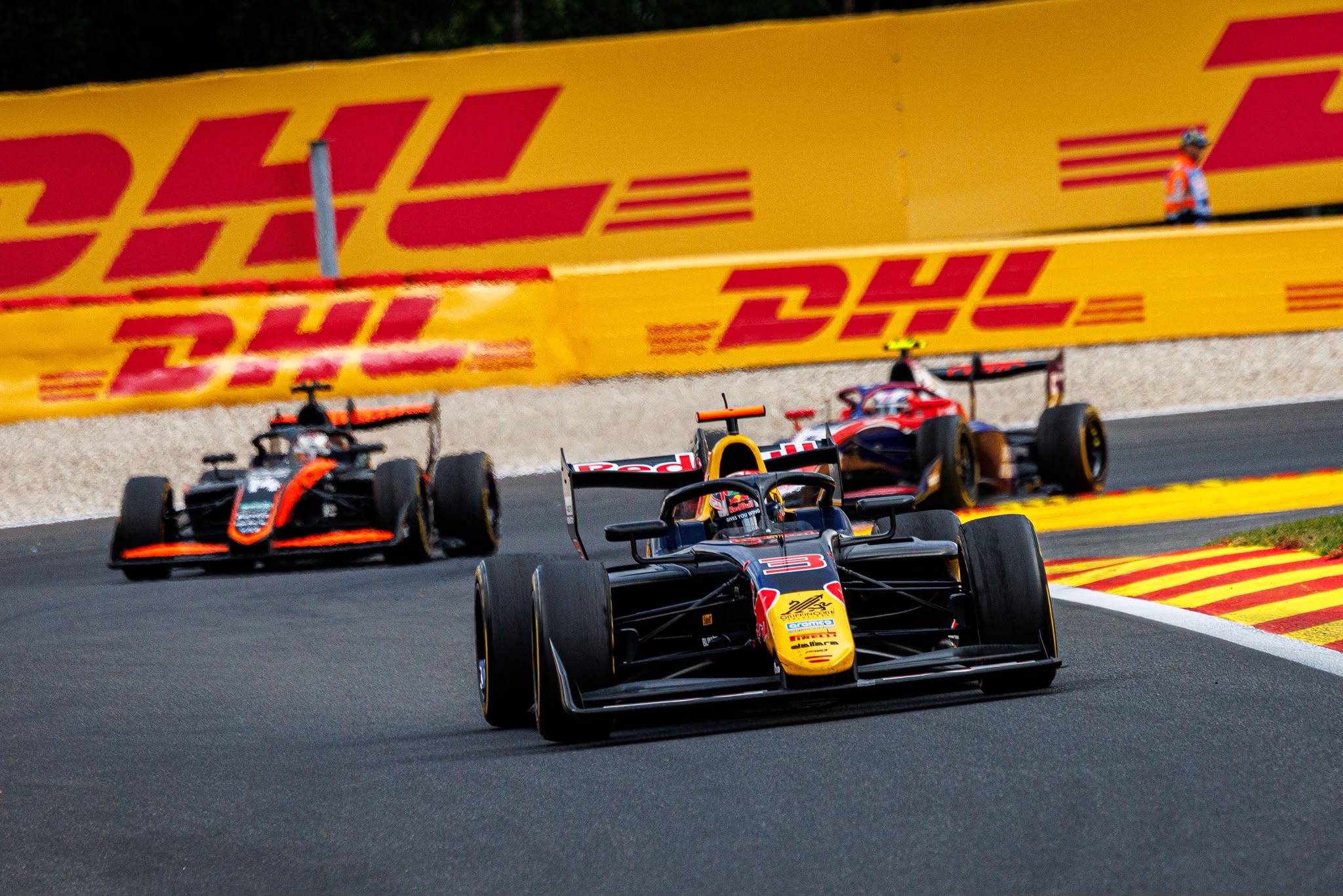 Ernesto Rivera racing on track at Spa-Francorchamps.